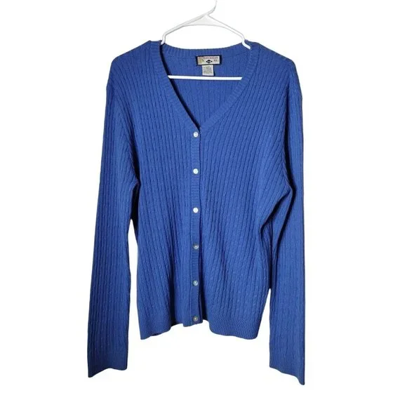 Caribbean Joe Sweater Womens Large Button Up Long Sleeve Casual - Picture 1 of 11